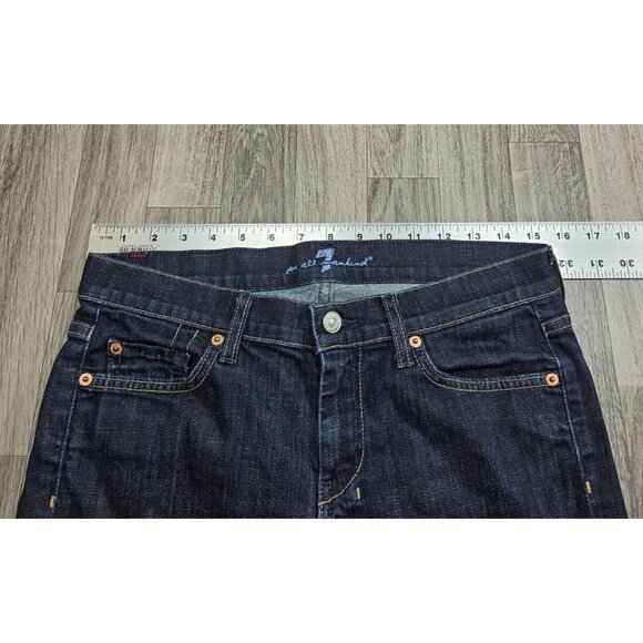 7 For All Mankind Womens Size 28 Distressed Embroidered Pockets Jeans Capris - Picture 10 of 14